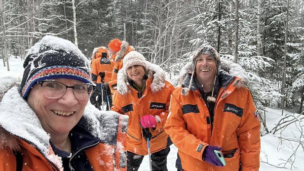 Sheila Gallant-Halloran of Lush Life Travel Snowshoeing in Canada’s Boreal Forest — last February with Ponant Expeditions