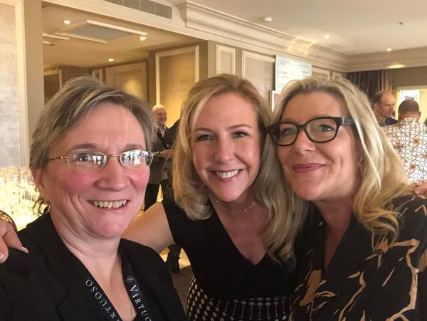 Sheila Gallant-Halloran with Ellen Bettridge and Michelle Palma of Uniworld Boutique River Cruises at a Virtuoso industry event.