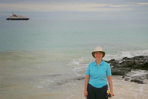 Sheila Gallant-Halloran in Galapagos Islands on her first expedition cruise.